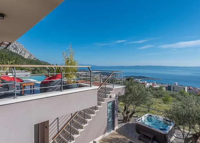 Villa View A Luxury In Makarska, Heated Private Pool, Jacuzzi, Gym Makarska